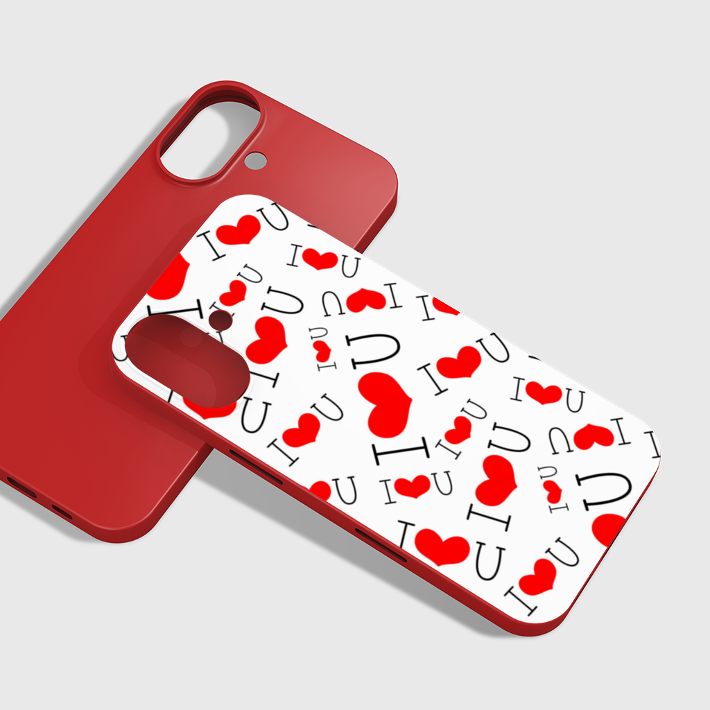 Valentines Day I Love You Heart Pattern Romantic Design iPhone 16 Plus Case