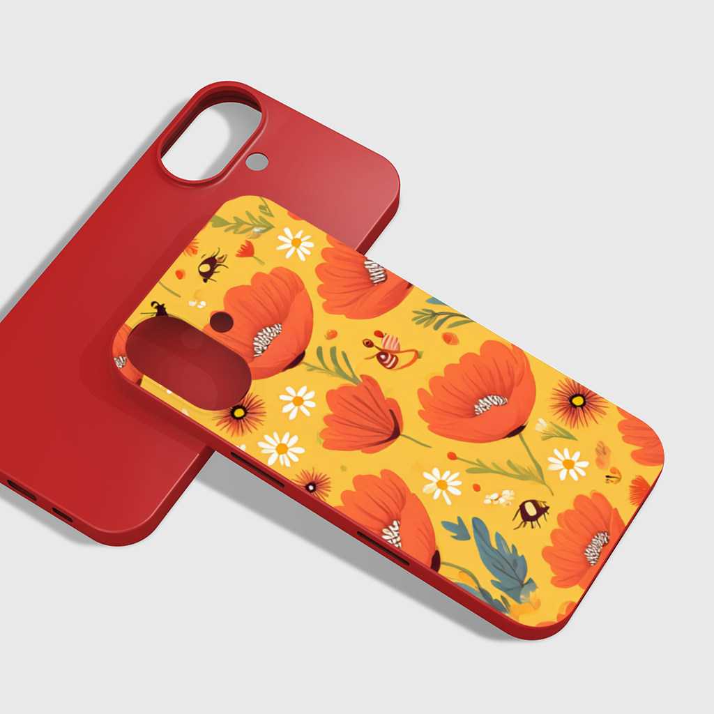 Floral Insect Pattern Colorful Design iPhone 16 Plus Case