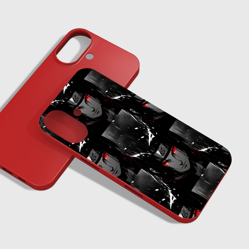 Itachi Uchiha Sharingan Awakening in the Rain iPhone 16 Plus Case