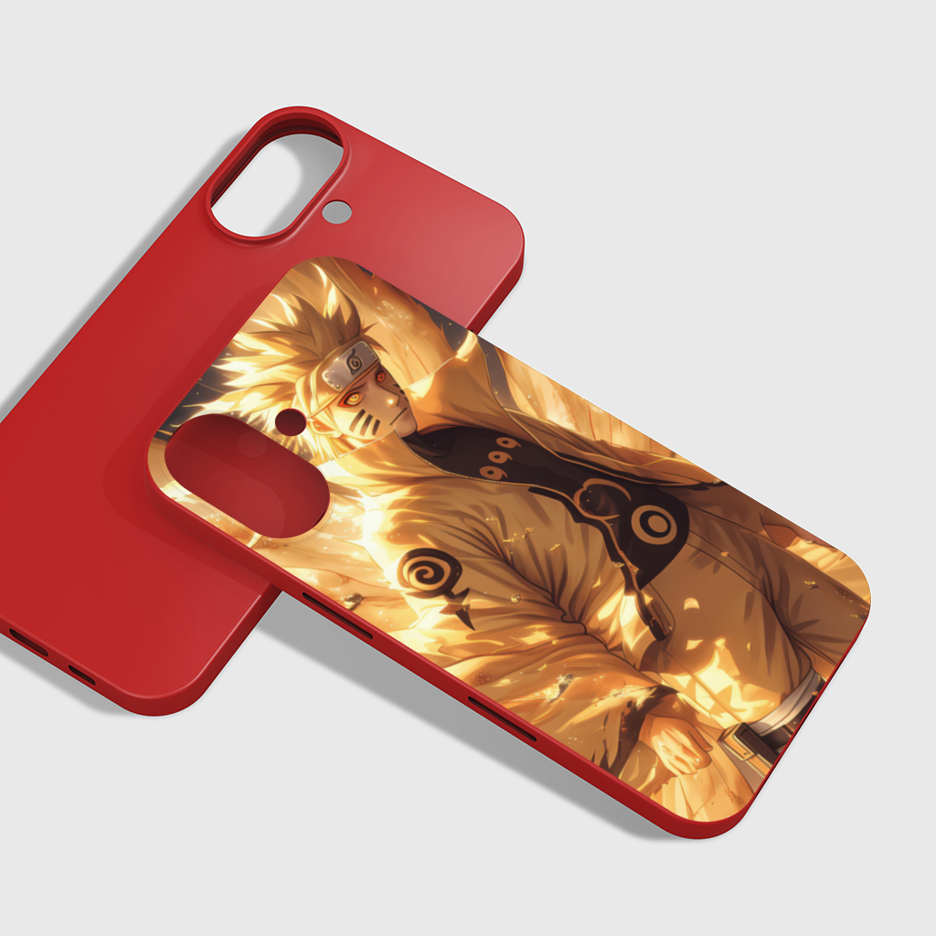 Naruto Uzumaki Kurama Gücüyle Savaş Alanında iPhone 16 Plus Kılıfı