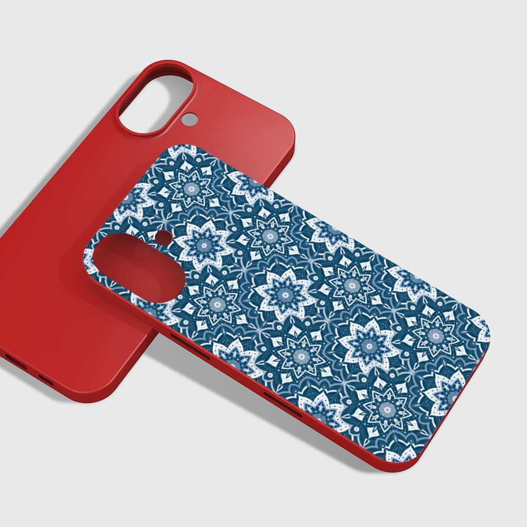 Elegant Blue Mandala Pattern iPhone 16 Plus Case