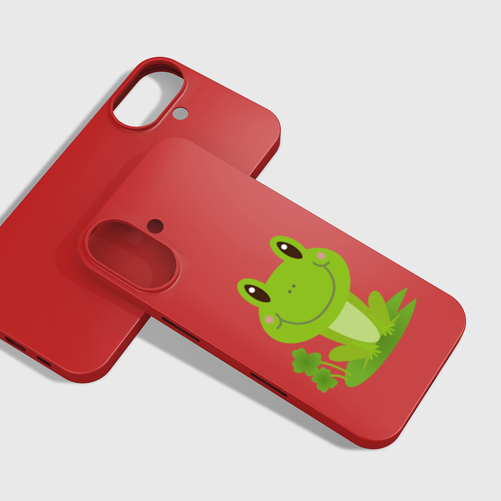 Cute Green Frog iPhone 16 Plus Case