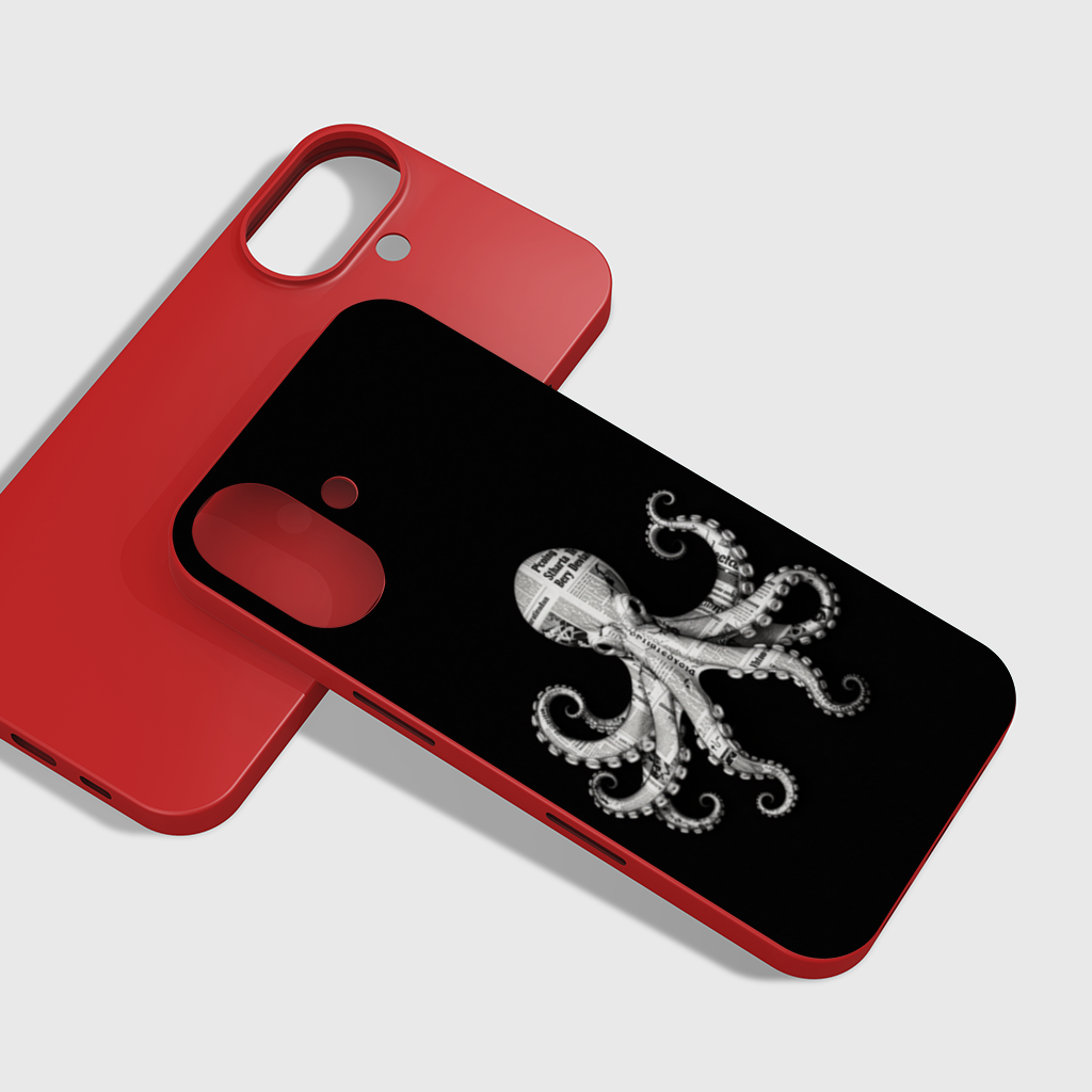 Antika Gazeteli Ahtapot iPhone 16 Plus Kılıfı