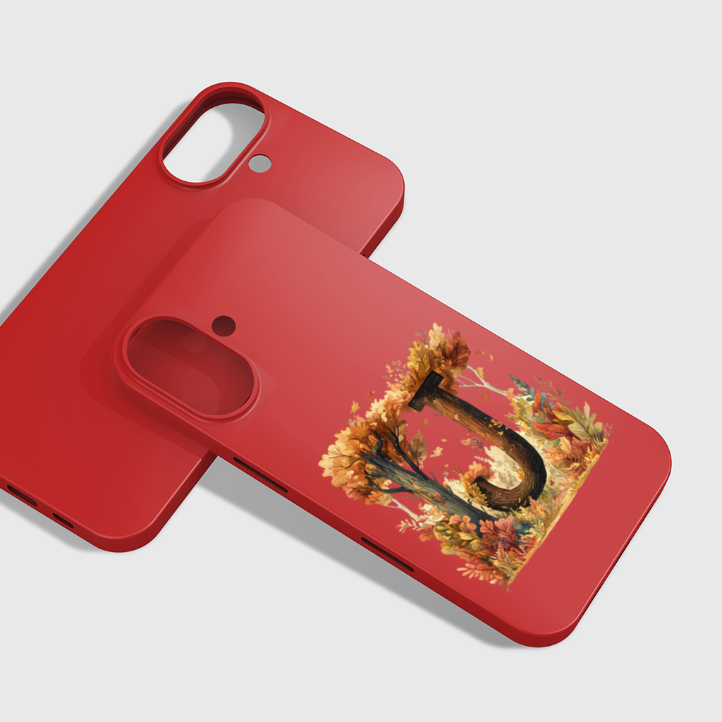 Fall Leaves Wooden Letter J iPhone 16 Plus Case
