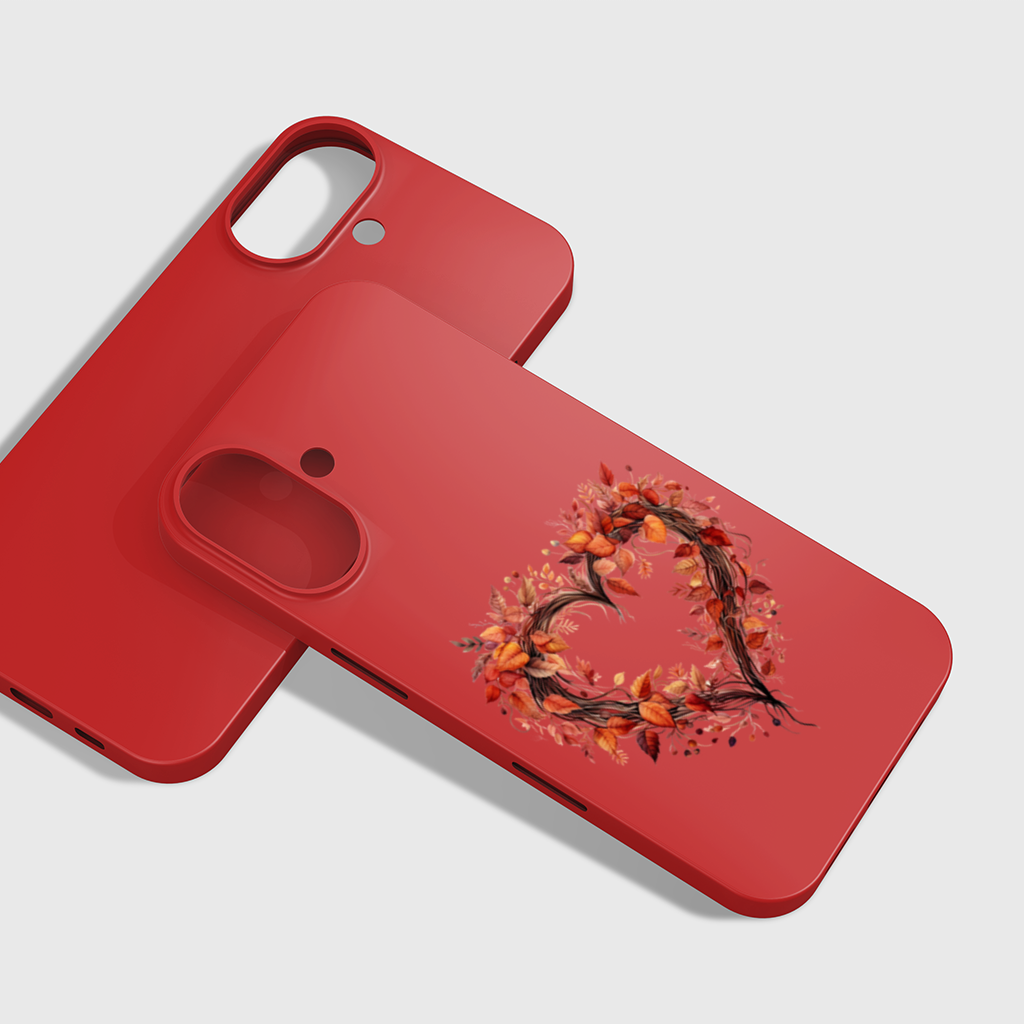 Autumn Leaves Heart Wreath iPhone 16 Plus Case