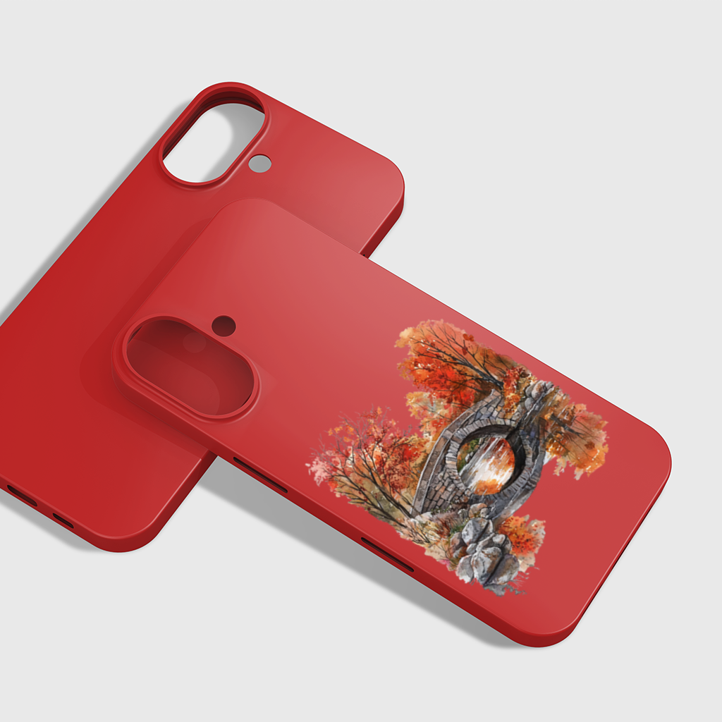Autumn Stone Arch Bridge Over River iPhone 16 Plus Case