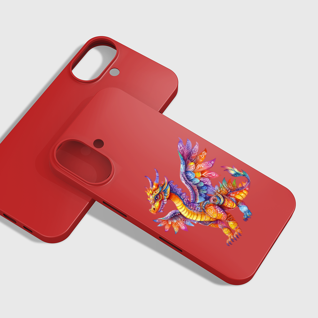 Vibrant Rainbow Mythical Dragon iPhone 16 Plus Case