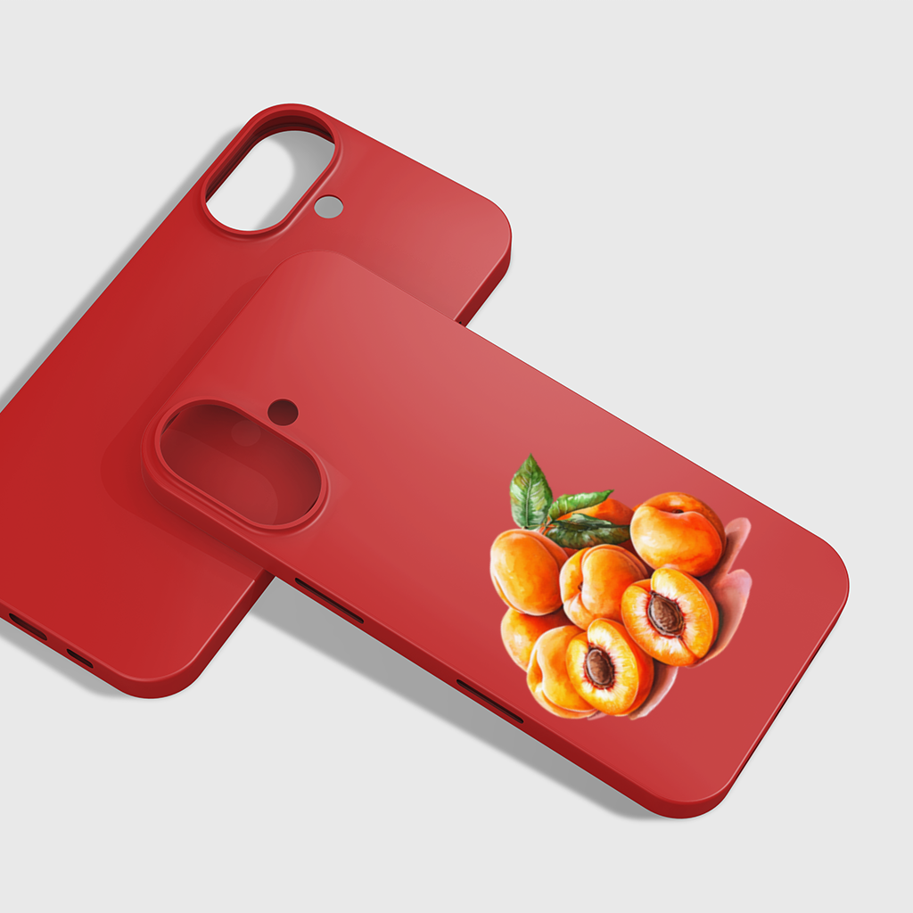 Watercolor Apricot and Leaves iPhone 16 Plus Case