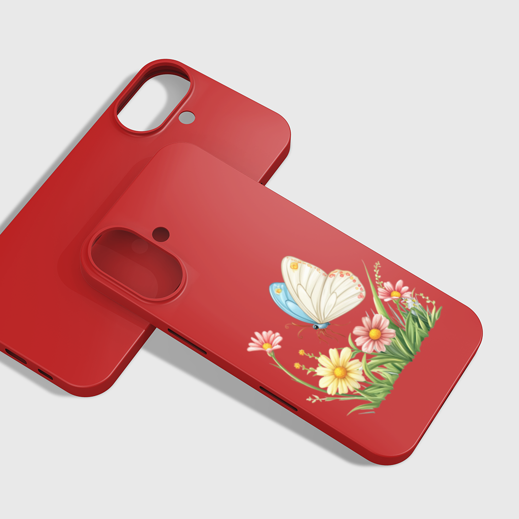 Whimsical Pastel Butterfly and Wildflowers iPhone 16 Plus Case