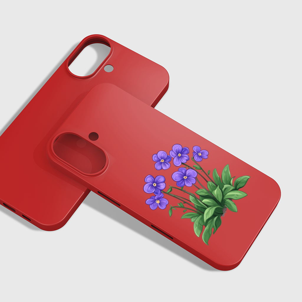 Cottagecore Purple Violets iPhone 16 Plus Case