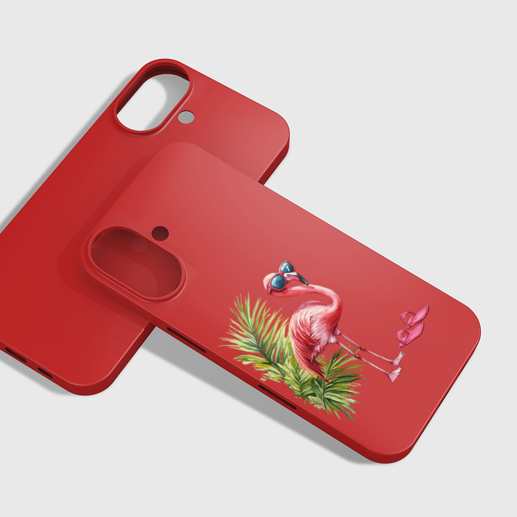 Pink Flamingo with Sunglasses iPhone 16 Plus Case