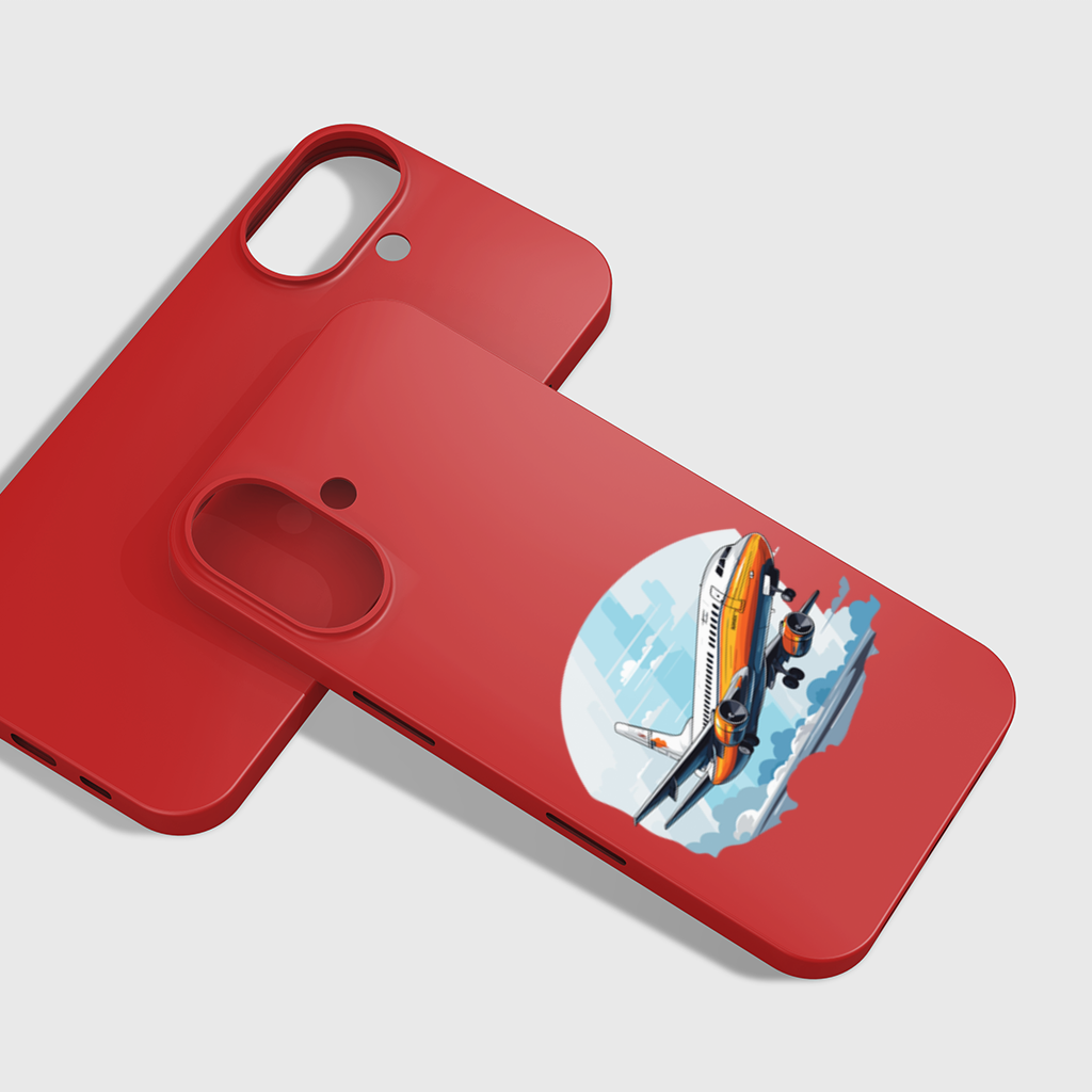 Retro Orange Commercial Airplane iPhone 16 Plus Case