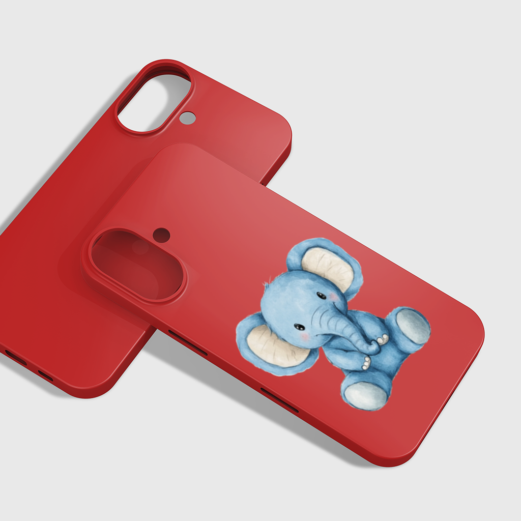 Cute Blue Watercolor Baby Elephant iPhone 16 Plus Case