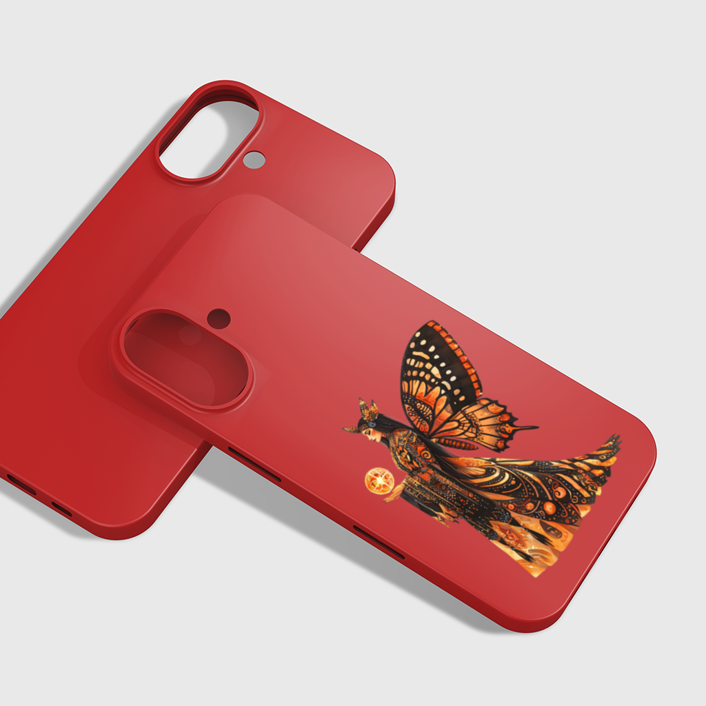 Monarch Kelebek Kanatlı Tanrıça iPhone 16 Plus Kılıfı