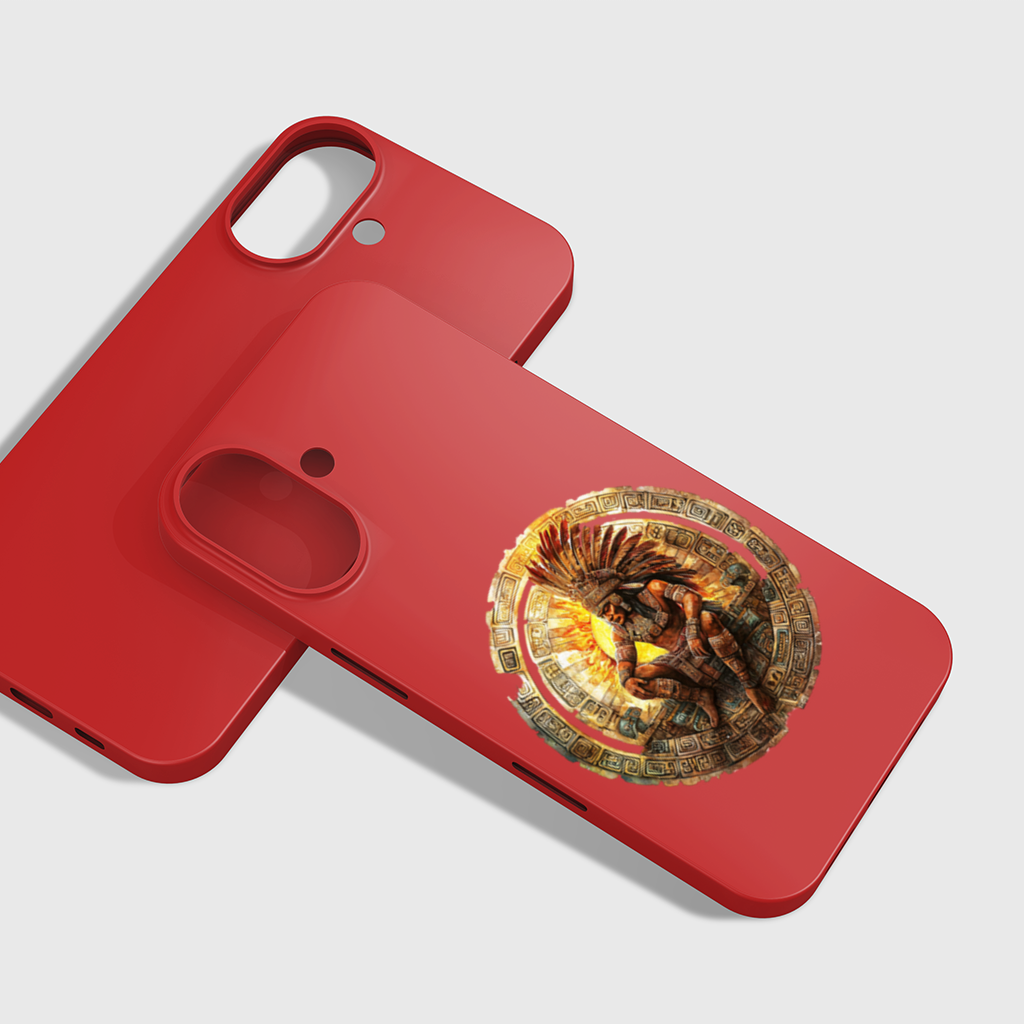 Ancient Aztec Sun Warrior iPhone 16 Plus Case