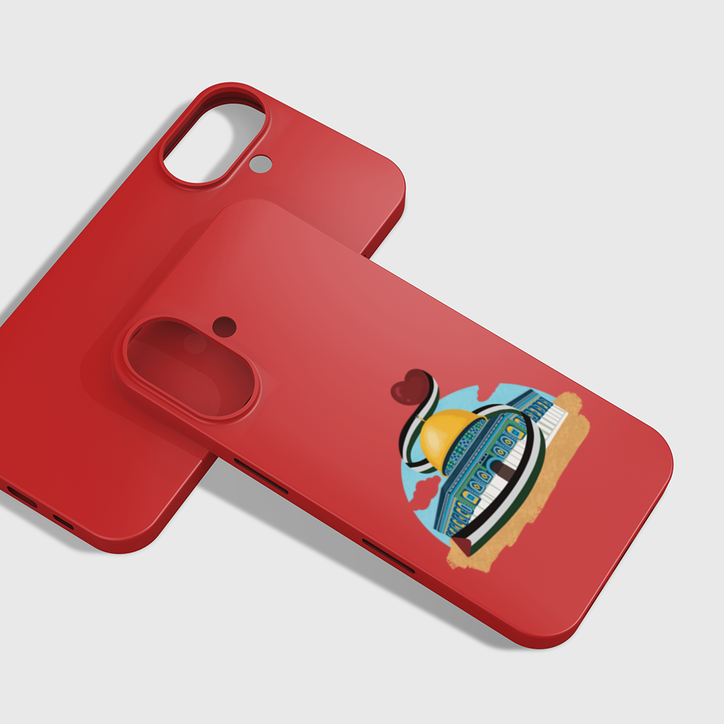 Kubbet-üs Sahra with the Palestinian flag and a heart iPhone 16 Plus Case