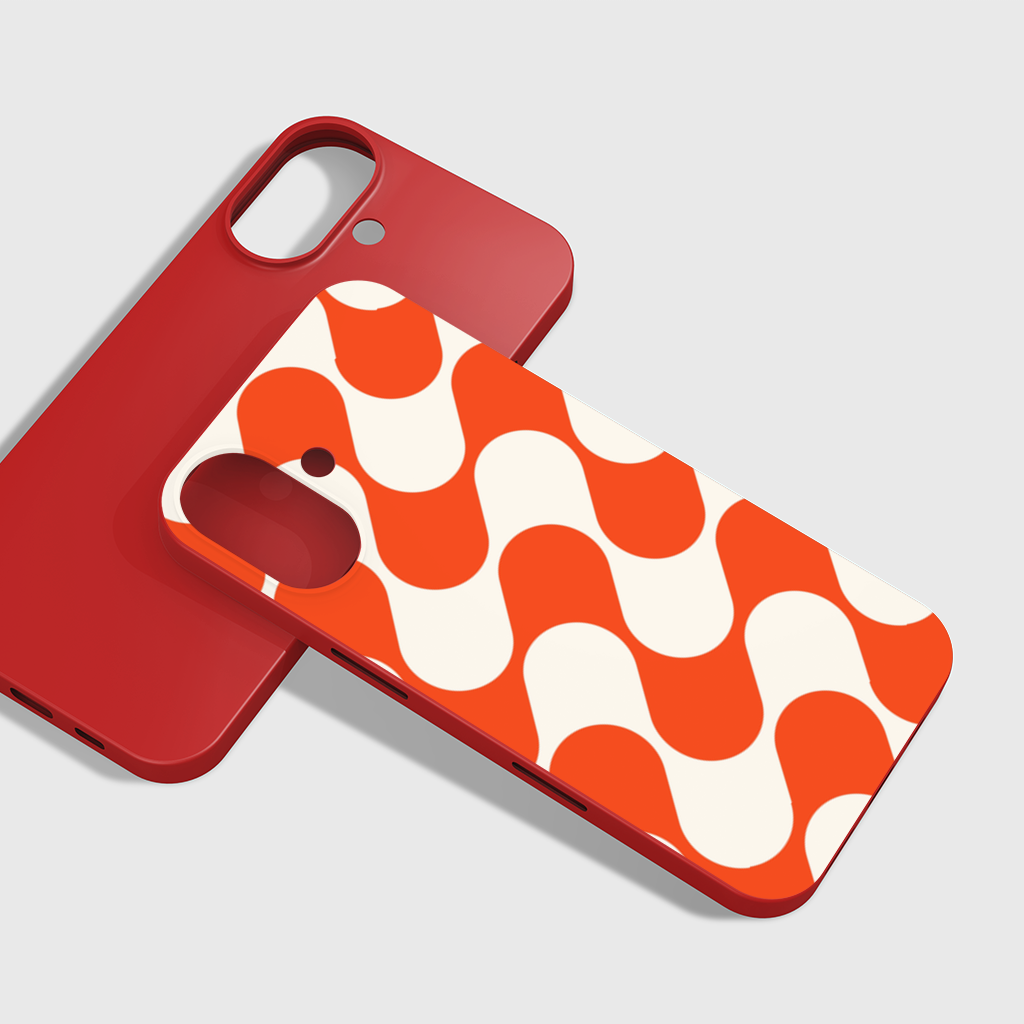 Retro 70s Orange Cream Groovy Curves iPhone 16 Plus Case