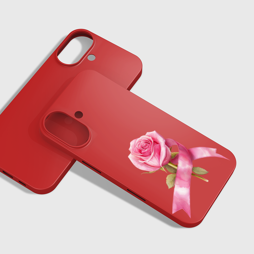 Breast Cancer Awareness Pink Rose iPhone 16 Plus Case