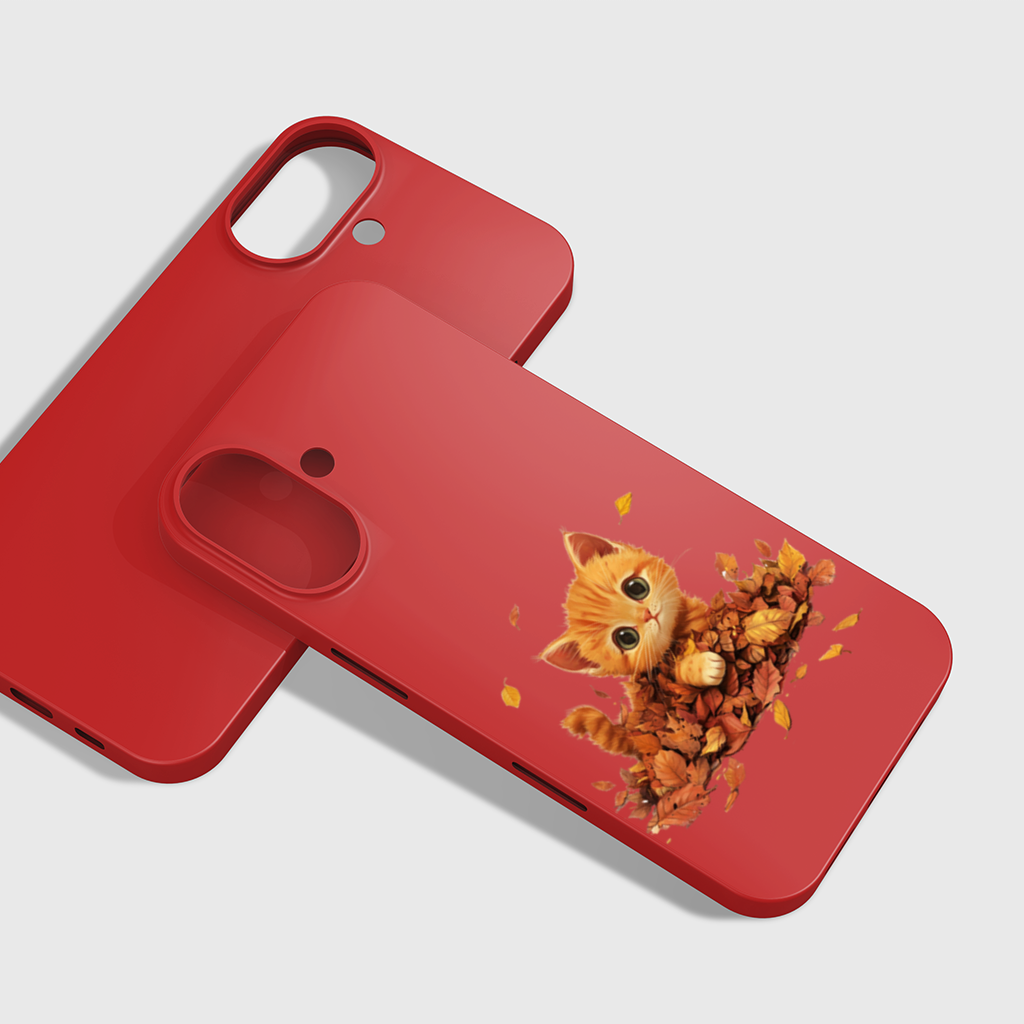 Ginger Kitten in Autumn Leaves iPhone 16 Plus Case