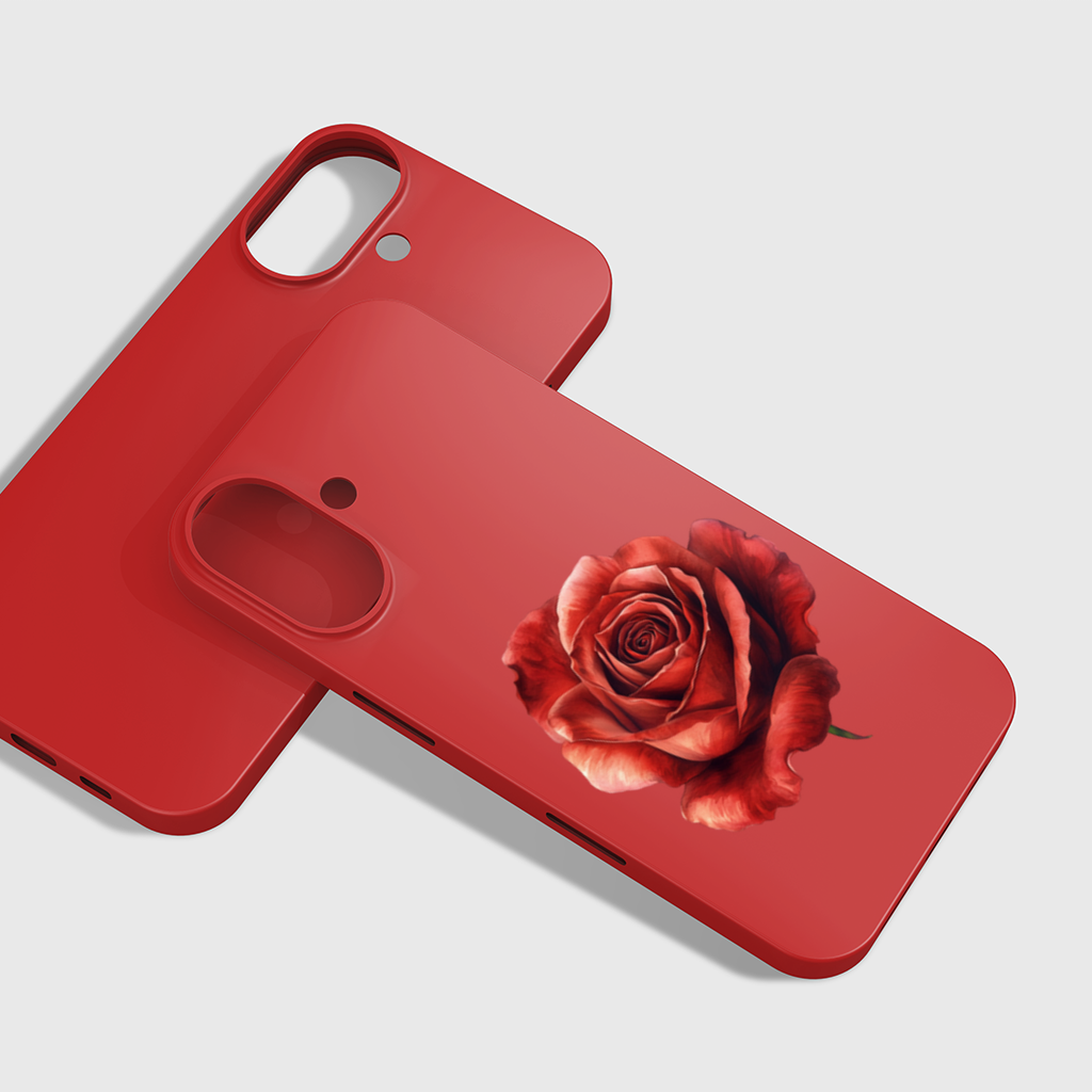 Crimson Red Rose iPhone 16 Plus Case