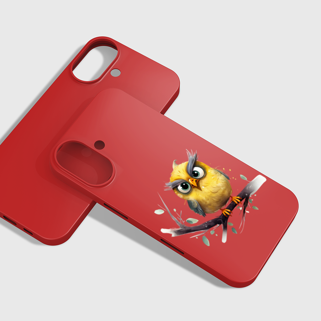 Grumpy Yellow Owl iPhone 16 Plus Case