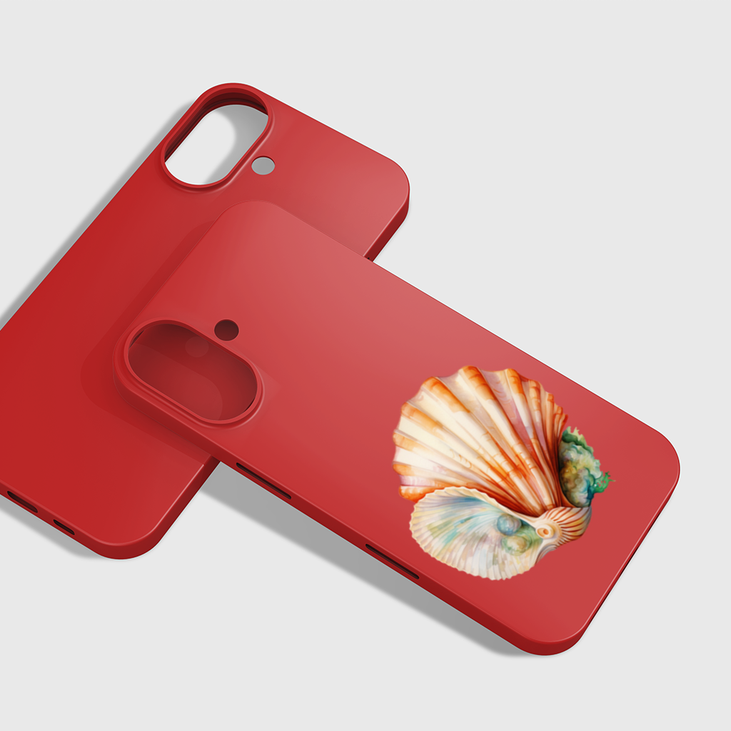 İncili Turuncu Deniz Kabuğu iPhone 16 Plus Kılıfı