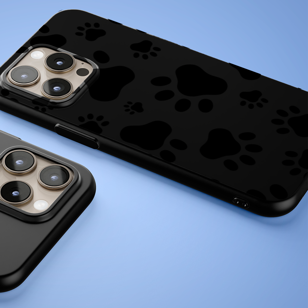 Black and White Paw Pattern Design iPhone 15 Pro Max Case
