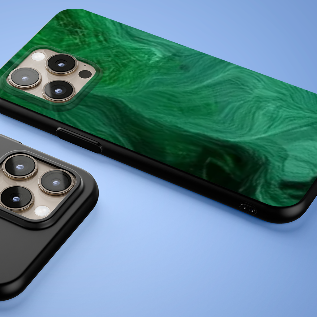 Black and green marbling iPhone 15 Pro Max Case