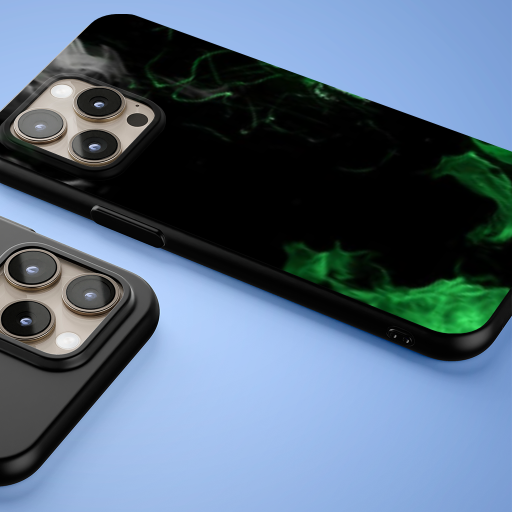Green and black smokes iPhone 15 Pro Max Case