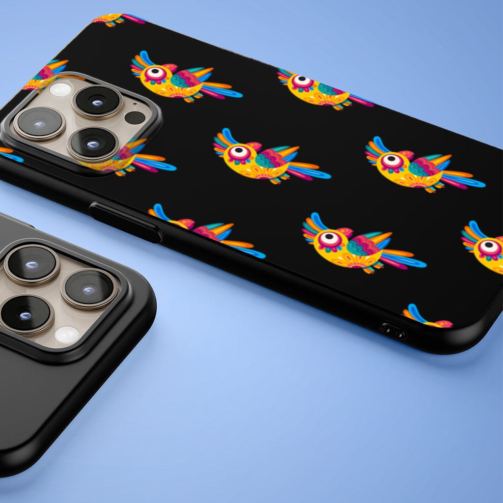 Vibrant Tropical Parrot Folk iPhone 15 Pro Max Case