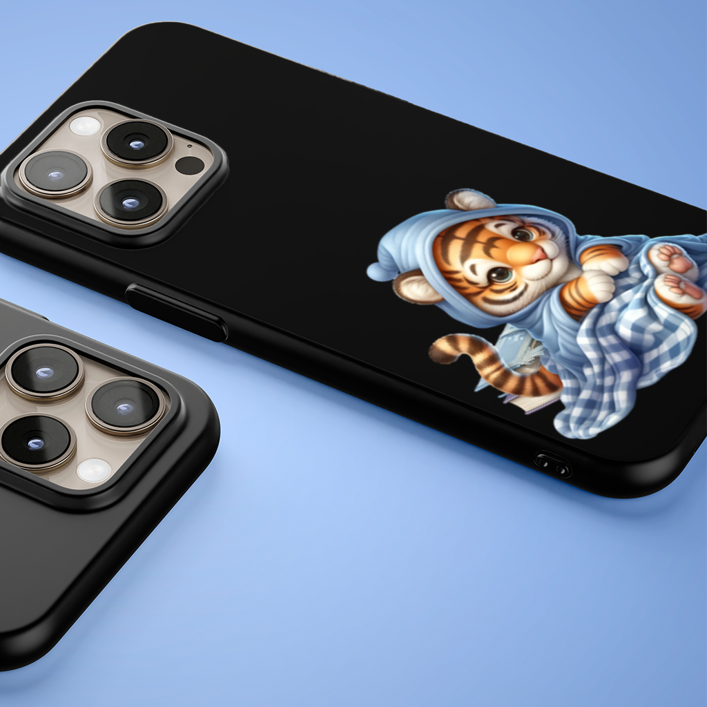 Sleepy Baby Tiger Cub on Books iPhone 15 Pro Max Case