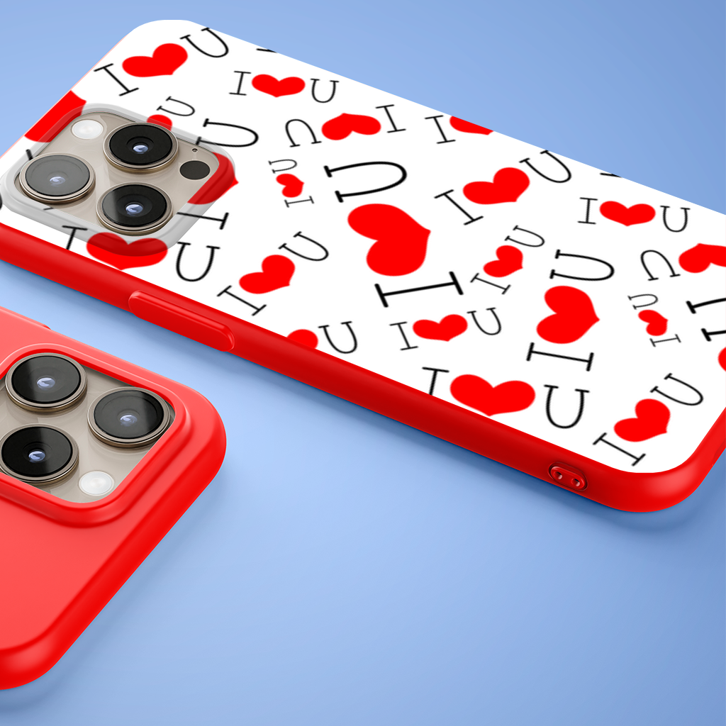 Valentines Day I Love You Heart Pattern Romantic Design iPhone 15 Pro Max Case