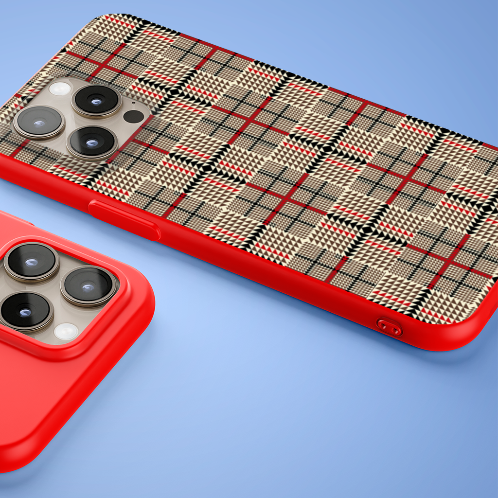 Red Black Geometric Tribal Pattern iPhone 15 Pro Max Case