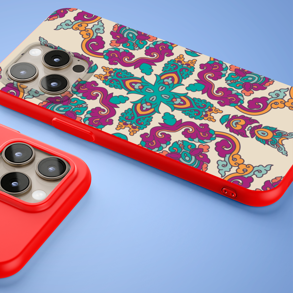 Colorful Oriental Symmetrical Mandala Pattern iPhone 15 Pro Max Case