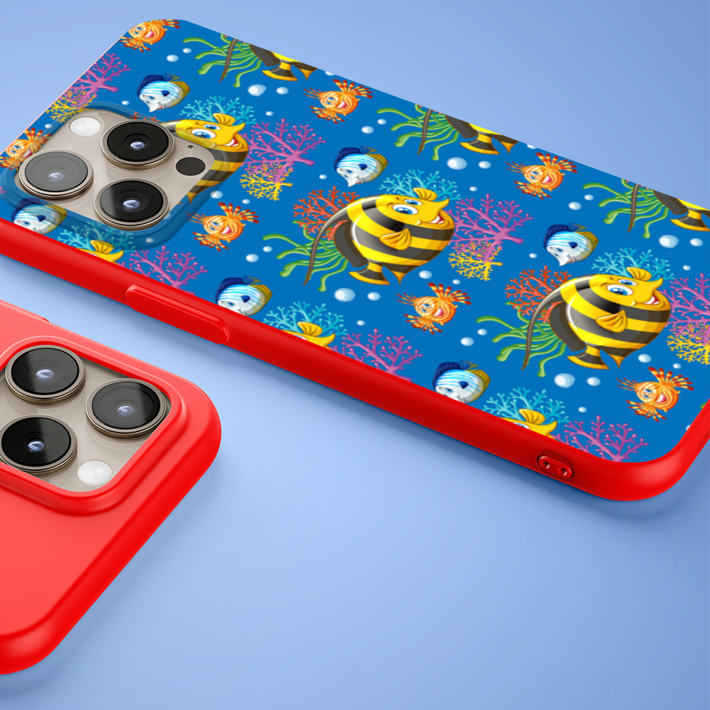 Colorful Tropical Fish and Coral Reef Pattern iPhone 15 Pro Max Case