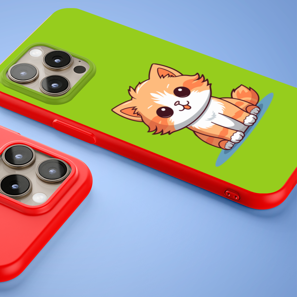 Cute Orange Cat Illustration iPhone 15 Pro Max Case