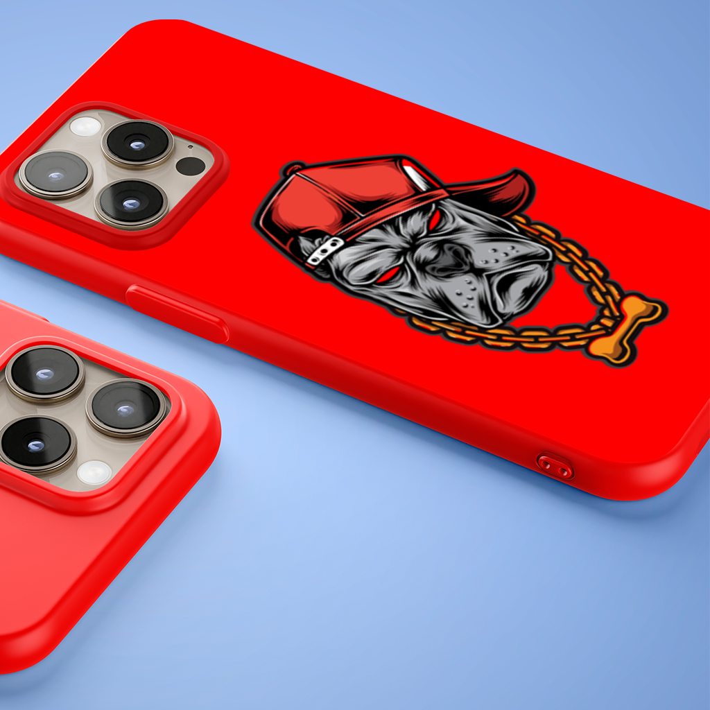 Hip Hop Style Gangster Dog Illustration iPhone 15 Pro Max Case
