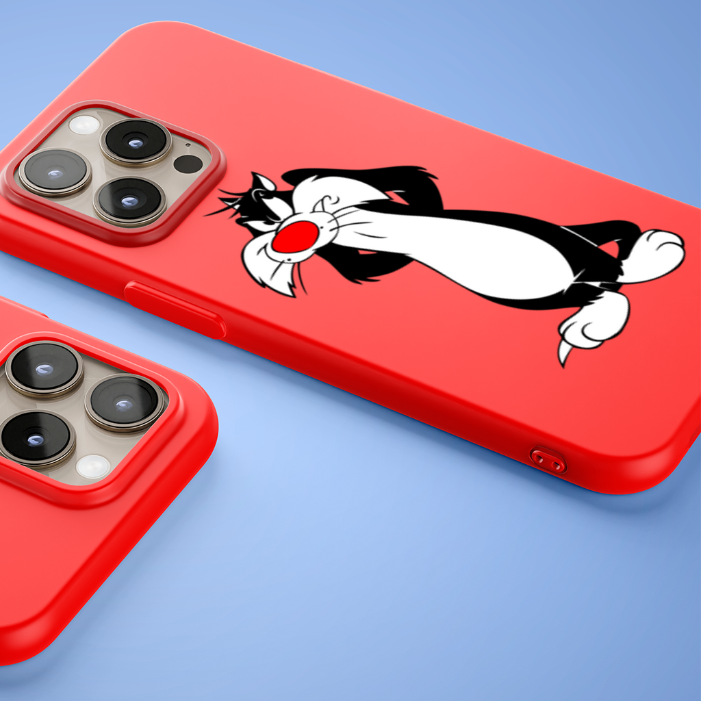 Funny Cartoon Cat Illustration iPhone 15 Pro Max Case
