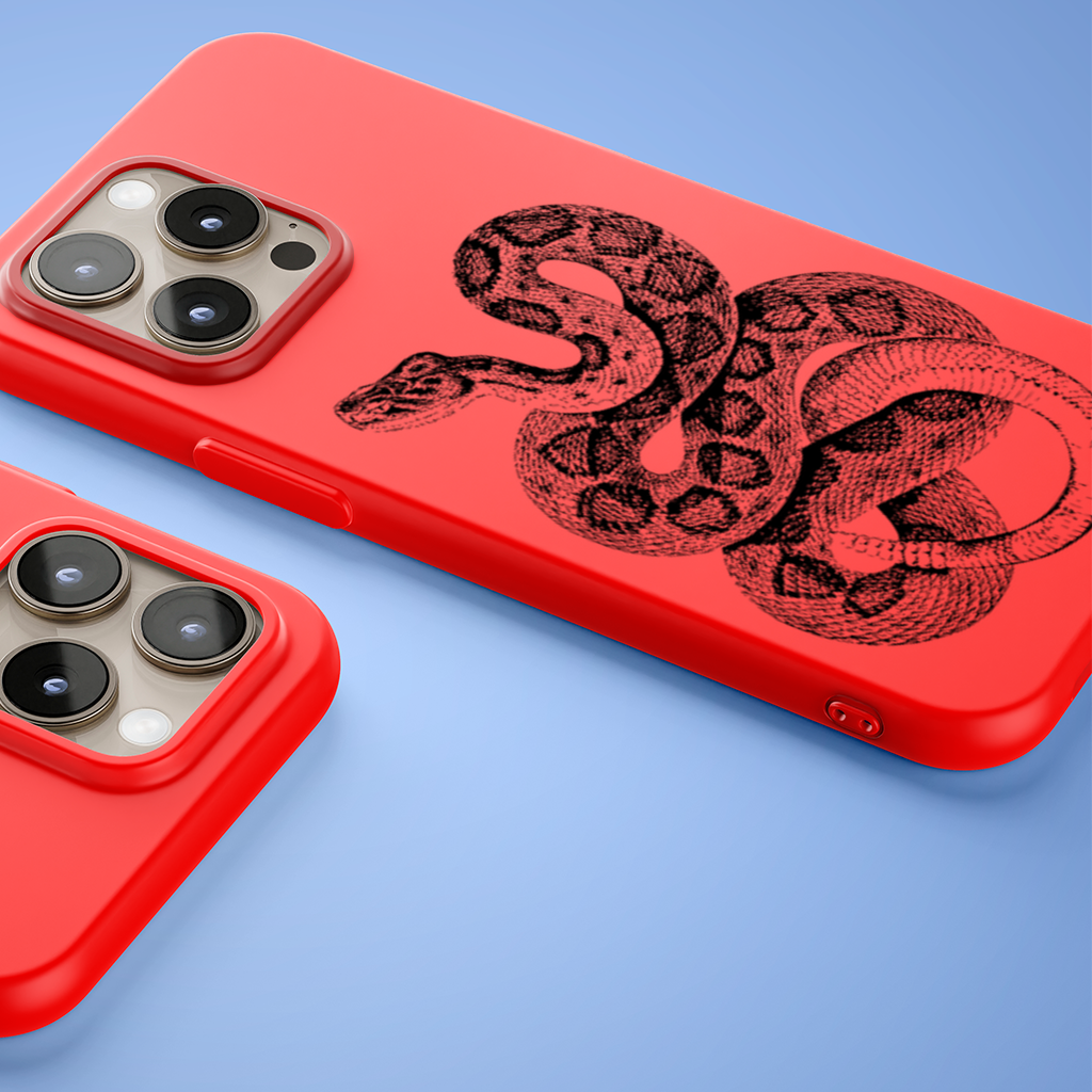 Detailed Vintage Rattlesnake Illustration iPhone 15 Pro Max Case