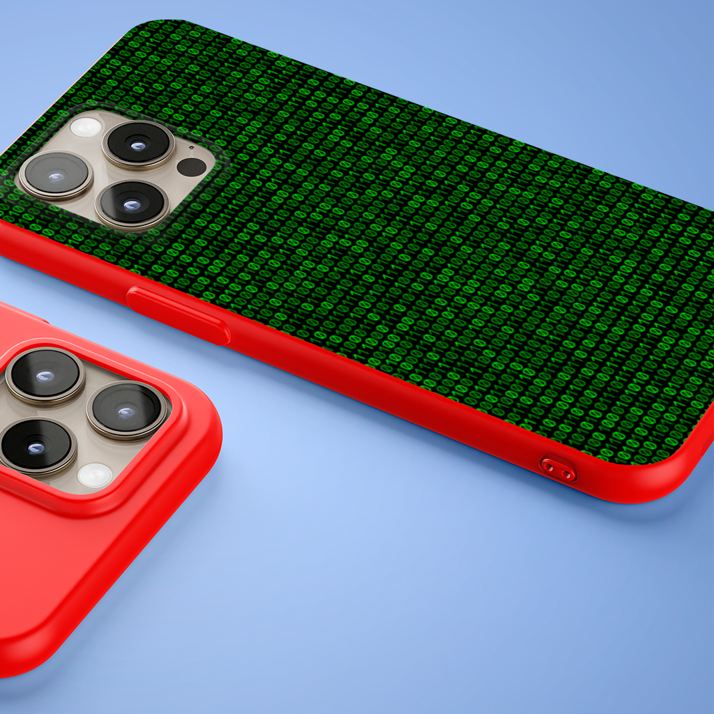 Matrix Style Digital Binary Code Background iPhone 15 Pro Max Case