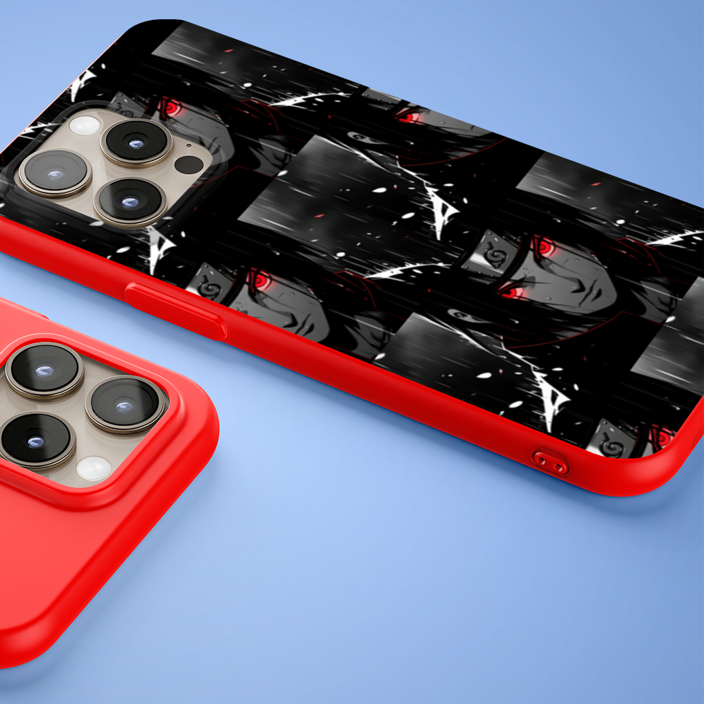 Itachi Uchiha Sharingan Awakening in the Rain iPhone 15 Pro Max Case