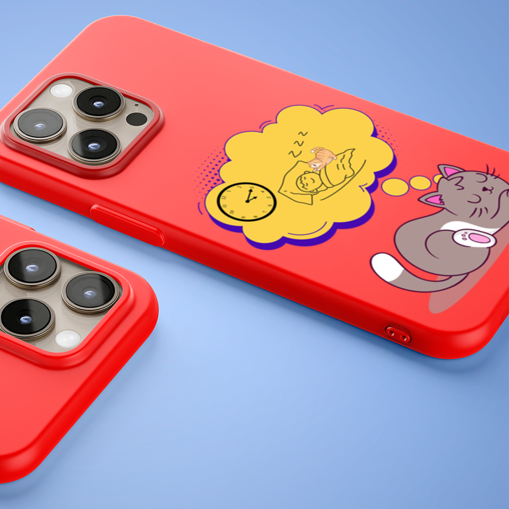 Cat Planning a 4 AM Zoomies Illustration iPhone 15 Pro Max Case
