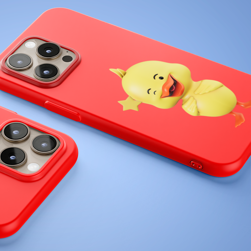 Cheerful Winking Yellow Duck with Star iPhone 15 Pro Max Case