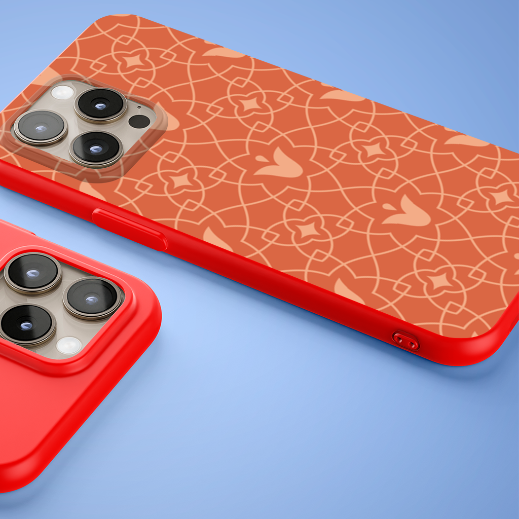 Modern Geometric Linear Terracotta Pattern iPhone 15 Pro Max Case