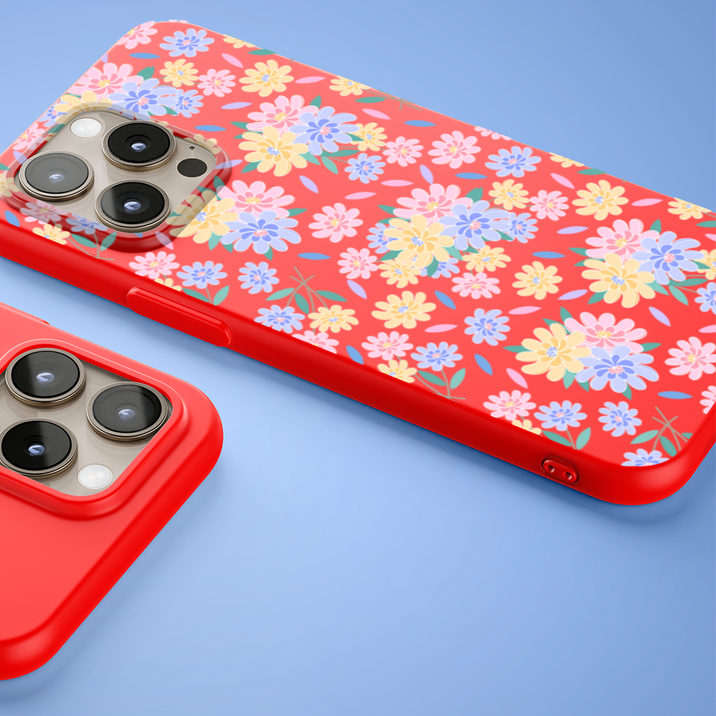 Colorful Pastel Spring Floral Pattern iPhone 15 Pro Max Case