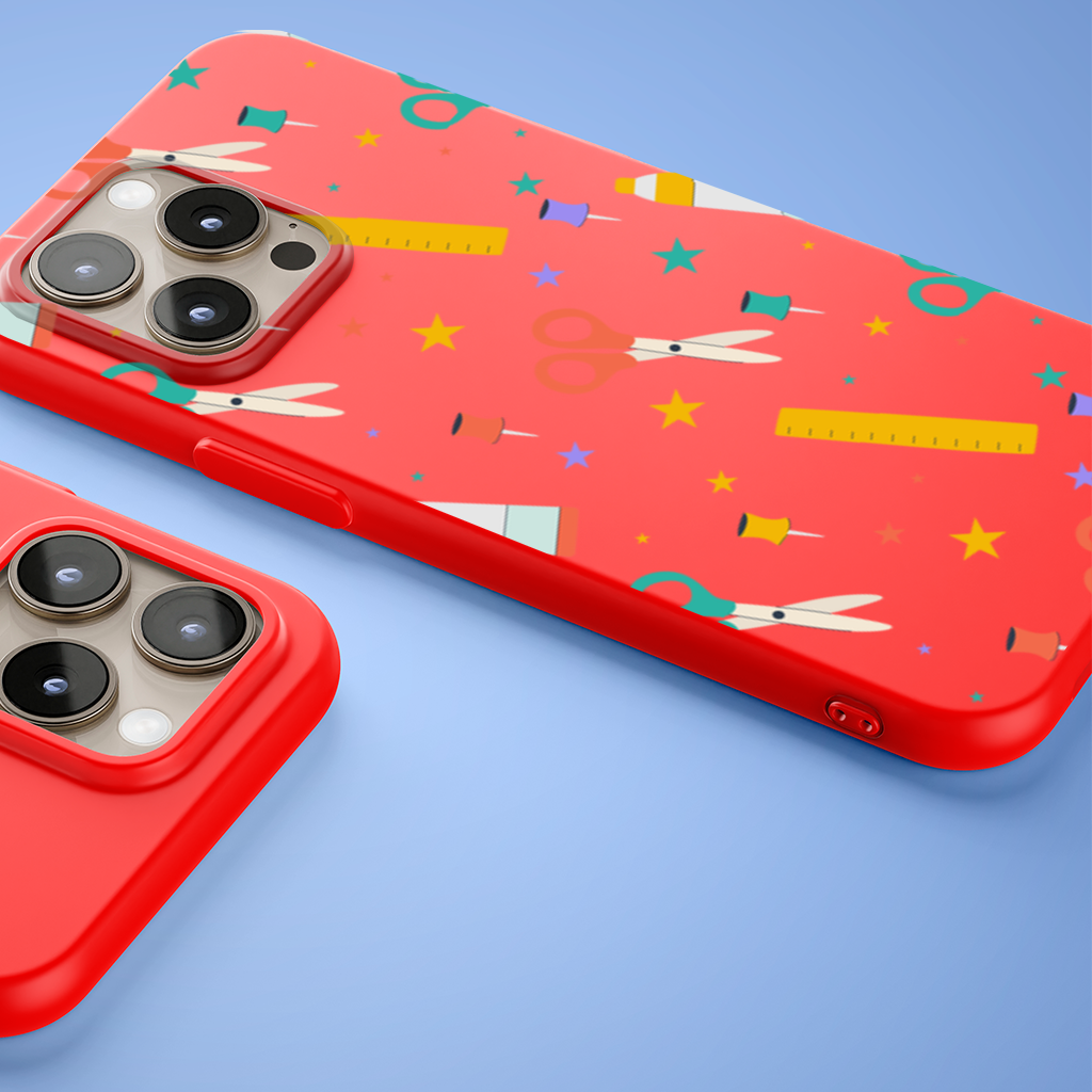 Colorful School and Stationery Supplies Pattern iPhone 15 Pro Max Case