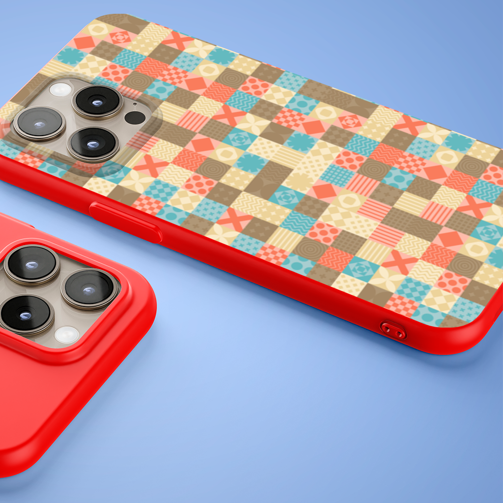 Colorful Modern Geometric Square Pattern iPhone 15 Pro Max Case
