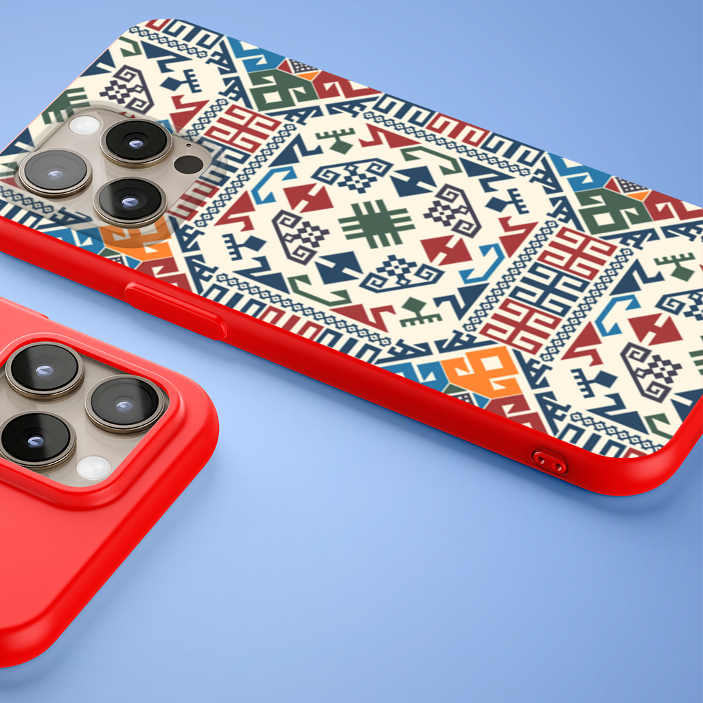 Multicolor Ethnic Geometric Motif iPhone 15 Pro Max Case