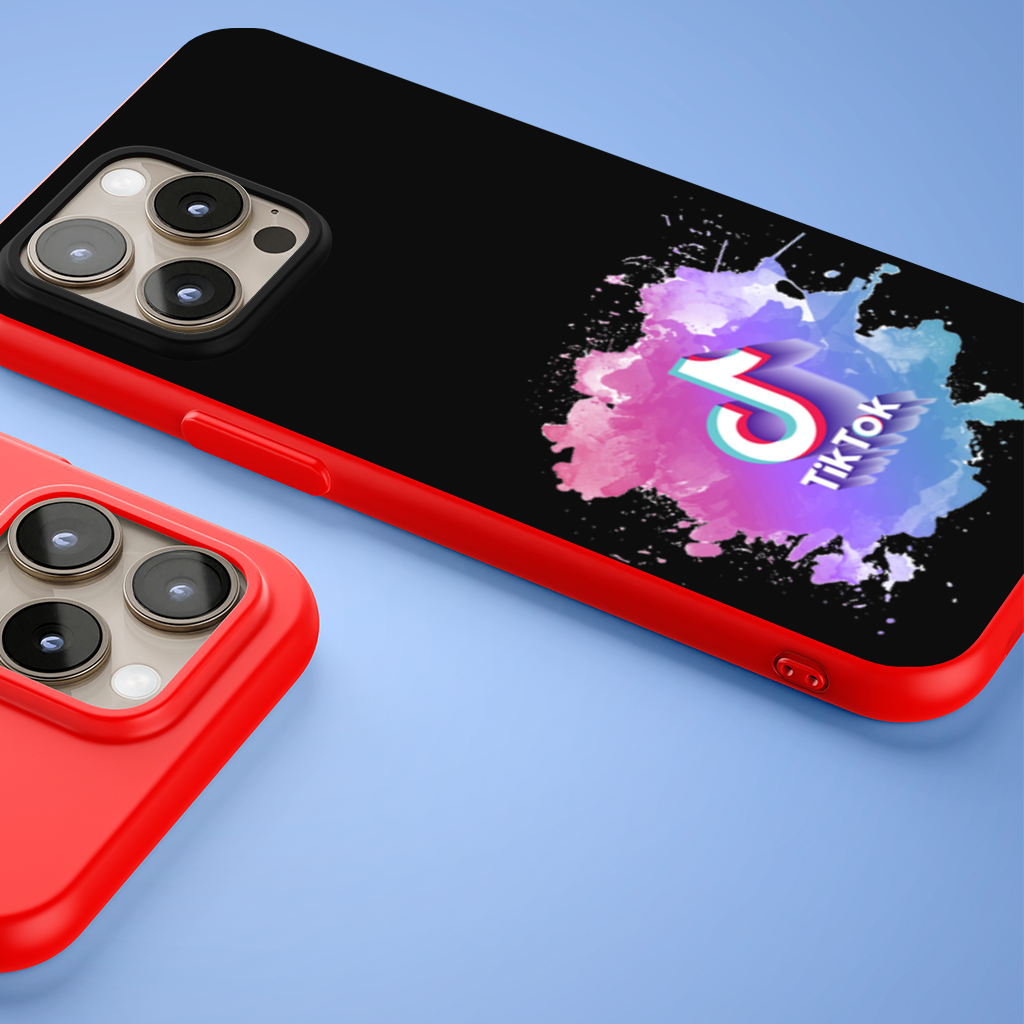 TikTok Logo with Watercolor Effect iPhone 15 Pro Max Case