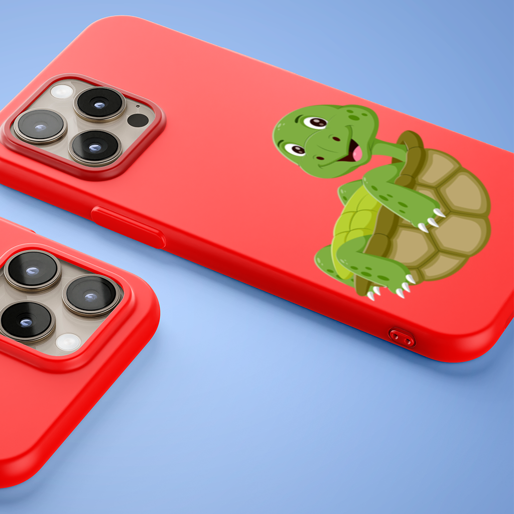 Happy Smiling Green Turtle in Shell iPhone 15 Pro Max Case